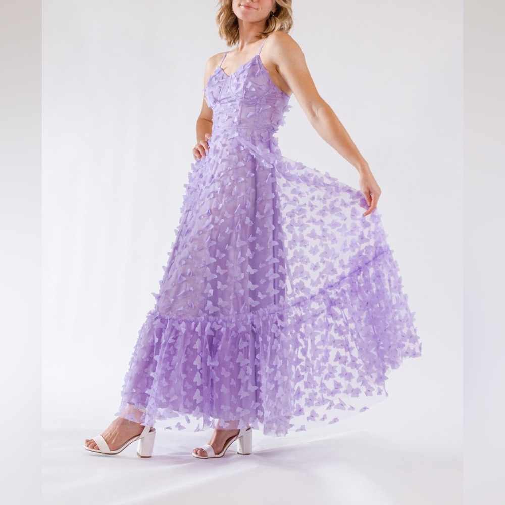 280. Zuri 3D Butterfly Dress in Purple